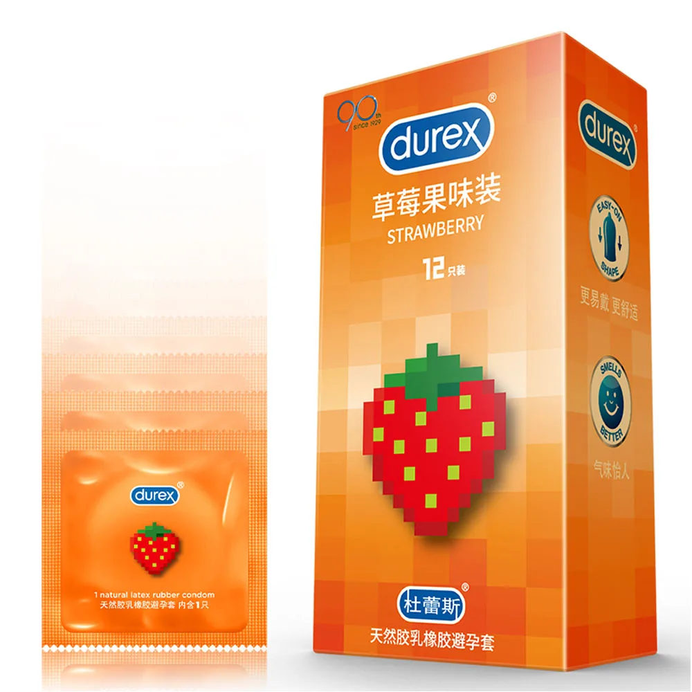 Durex клубника презервативы 56 мм Большой Размеры гладкая потворствовать способный