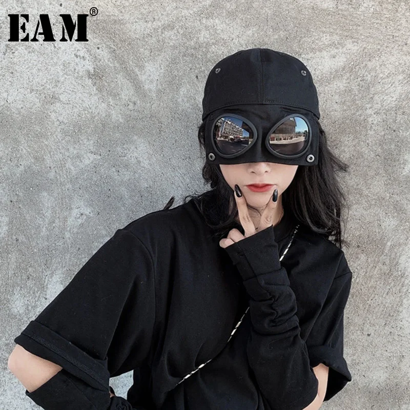 Женская круглая шляпа EAM черная с разрезом весна осень 2021|Мужская панама| |
