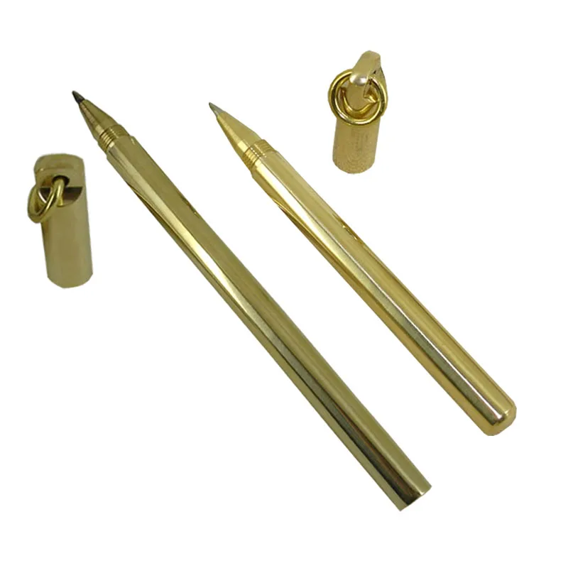 ACMECN 2pcs / lot Twin Pen Sets Office Writing 0.5mm Gel ink for Birthday Gifts Brass Handmade Craft Couple Kits Set | Канцтовары для