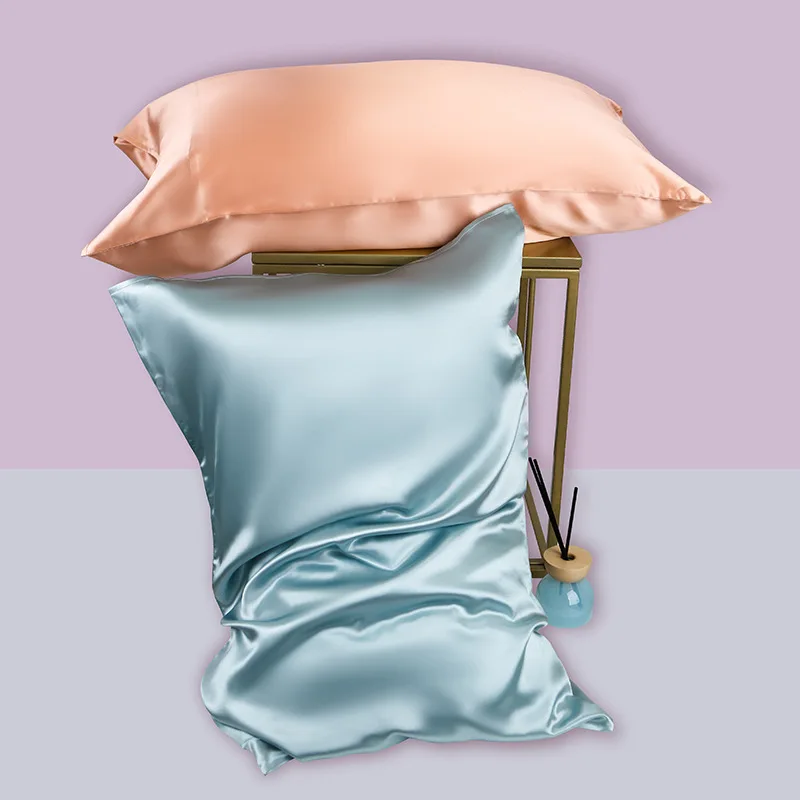 Funda de almohada de seda de morera, funda de almohada de sat&eacute;n brillante, 48x74 Cm, 100%-2