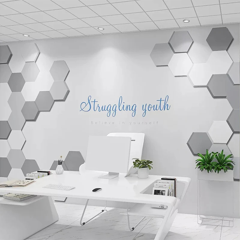 3D несимметричные шестигранные обои В индустриальном стиле вогнутые выпуклые