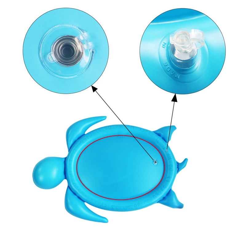 

Kids Inflatable Water Mat Environment Friendly PVC Turtles Pattern Pad Splash Pad Water Filled Cushion Baby Fitness Mat