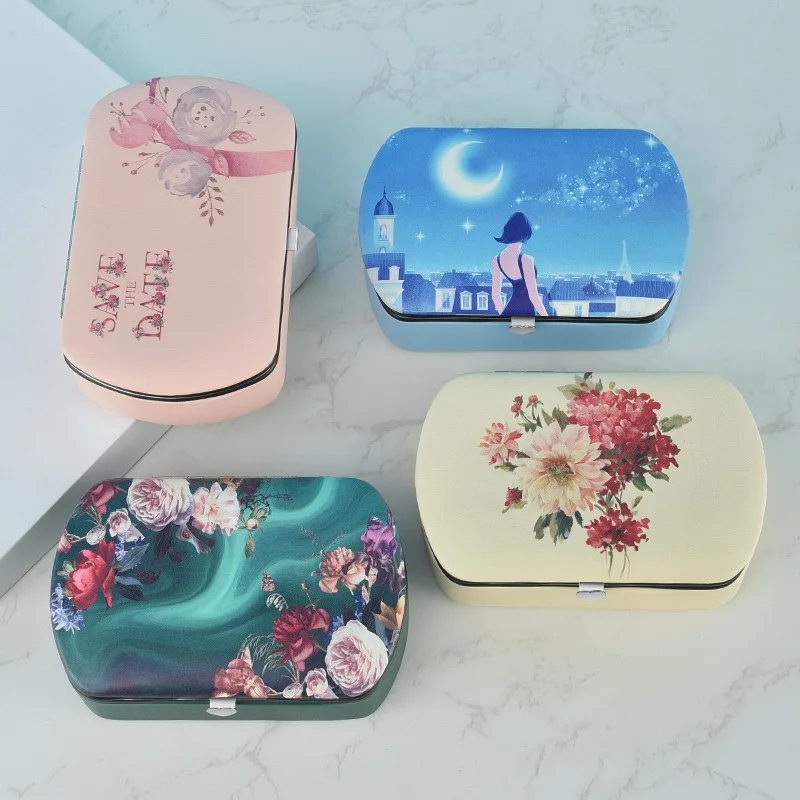 FORWELL Simple Beauty Printing Jewelry Box Necklace Bracelet Net Red Jewelry Storage Box Jewelry Storage Box