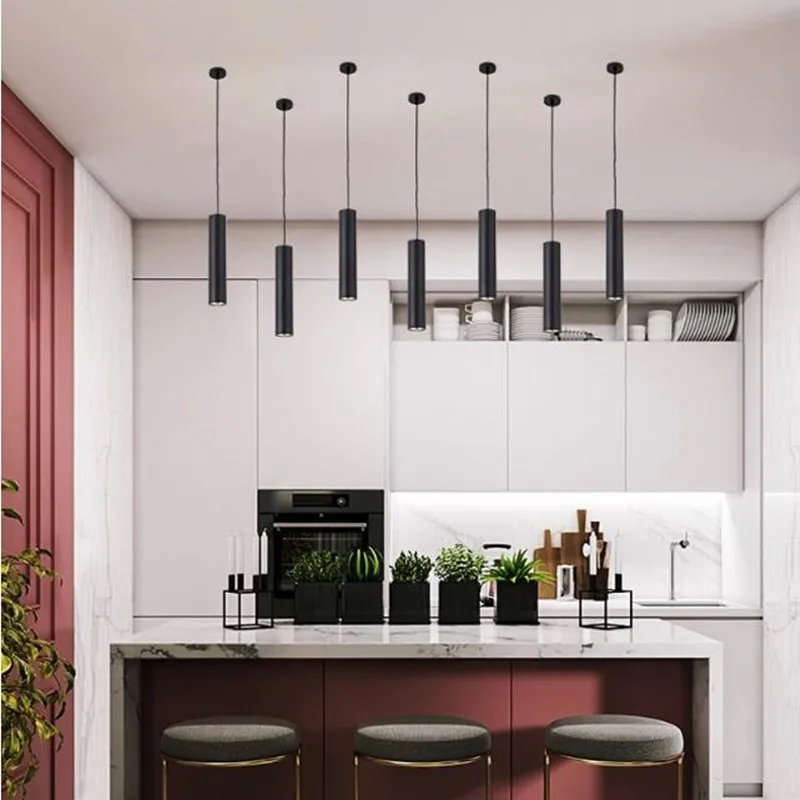 Светодиодная Подвесная лампа с регулируемой яркостью длинная для кухонного