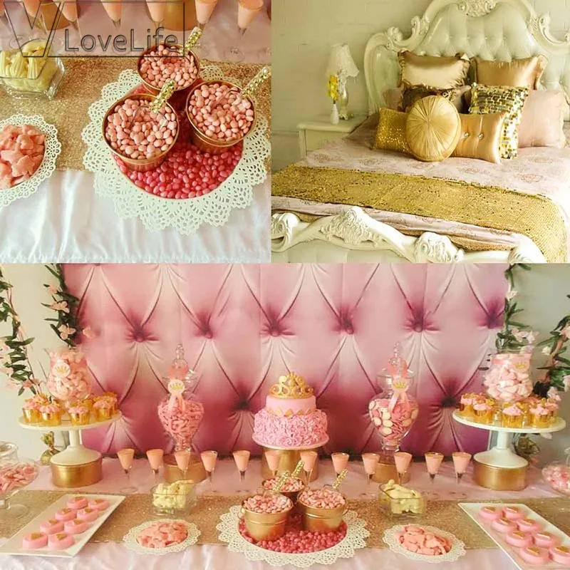 5 шт. розовое золото/серебро/золотые блестки настольная дорожка для