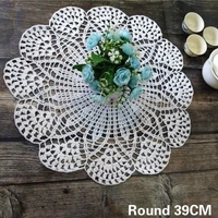 39cm round luxury handmade table cloth place mat cotton crochet christmas decor coaster kitchen home wedding doily tablecloth