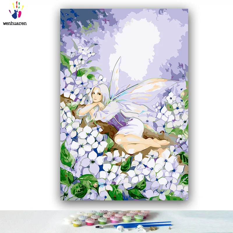 DIY картинки для раскраски по номерам с цветами сказочная песня мисс Фея Картина