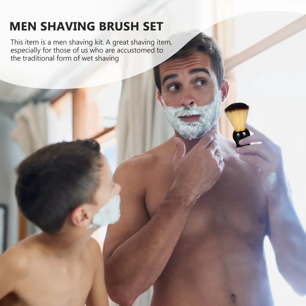 

Two-color Nylon Foaming Shaving Wooden Handle Brush Men's Shaving Supplies