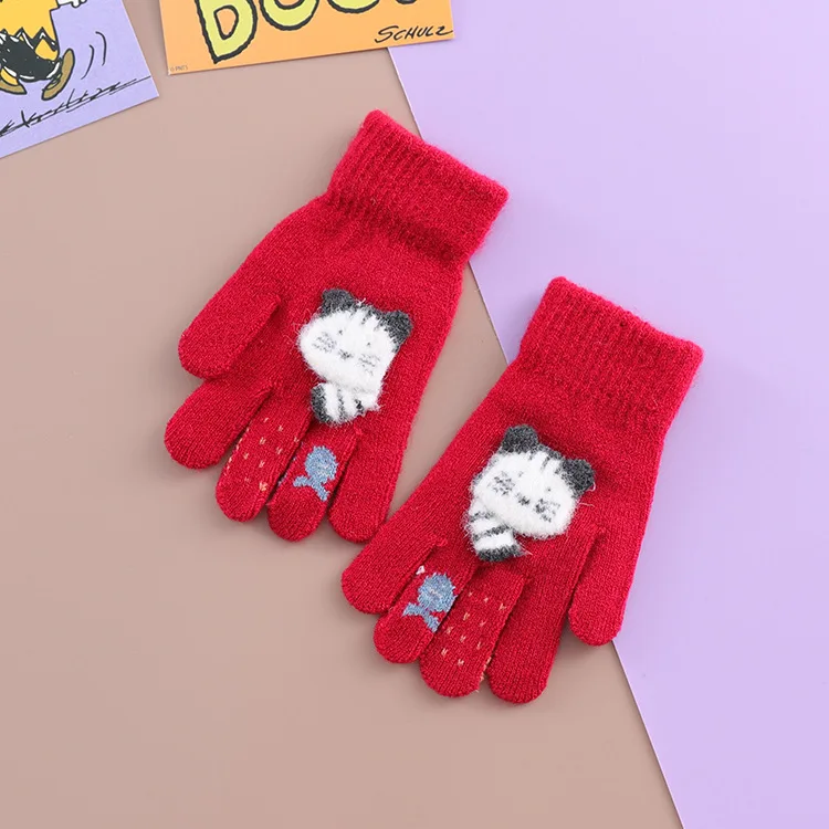 Перчатки вязаные детские осенне-зимние теплые От 2 до 4 лет с пальцами прекрасные