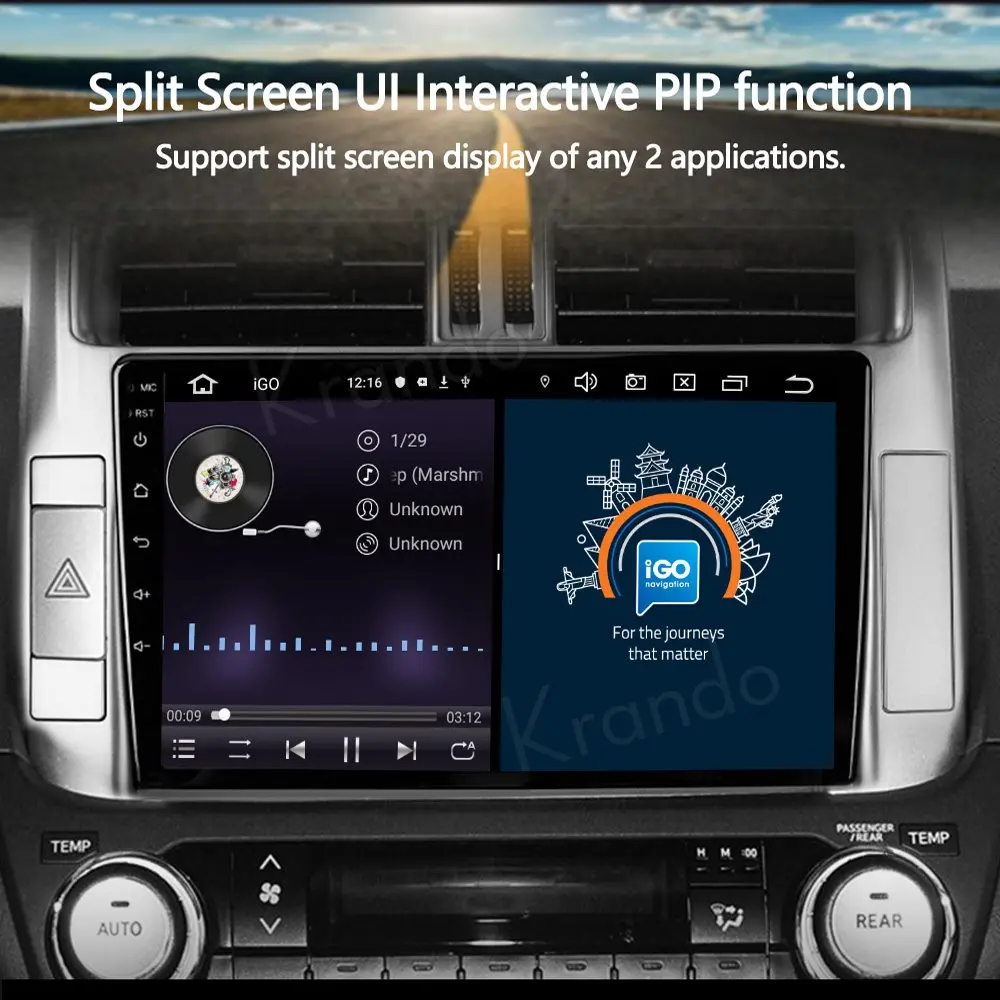 Krando Android 10 0 9 &quotIPS Full Touch автомобильное мультимедийное радио для Toyota Land Cruiser Prado 150