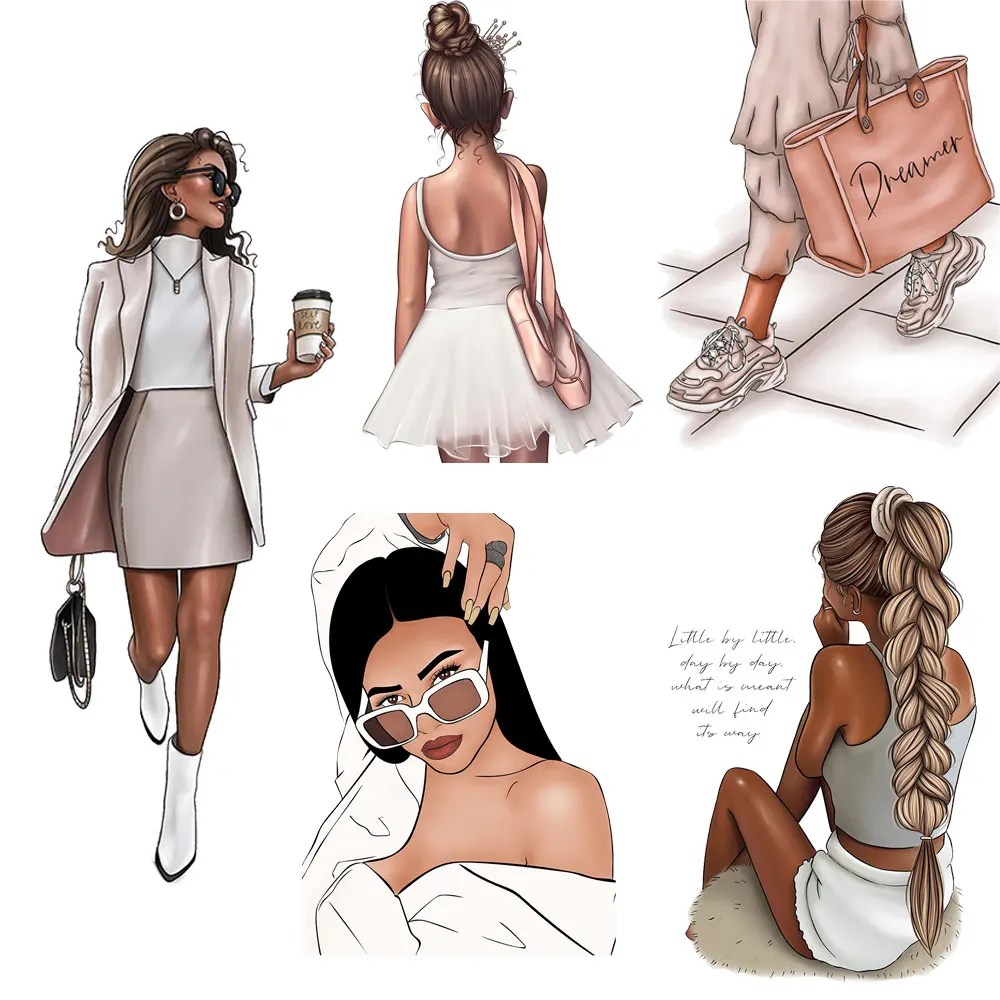 Модные женские термонаклейки наклейки для утюга одежды футболок самодельные