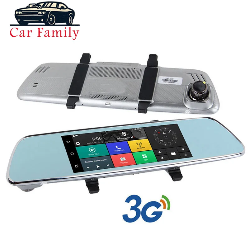 Автомобильный видеорегистратор Android 3G 7 дюймов Full HD 1080P двойной объектив GPS