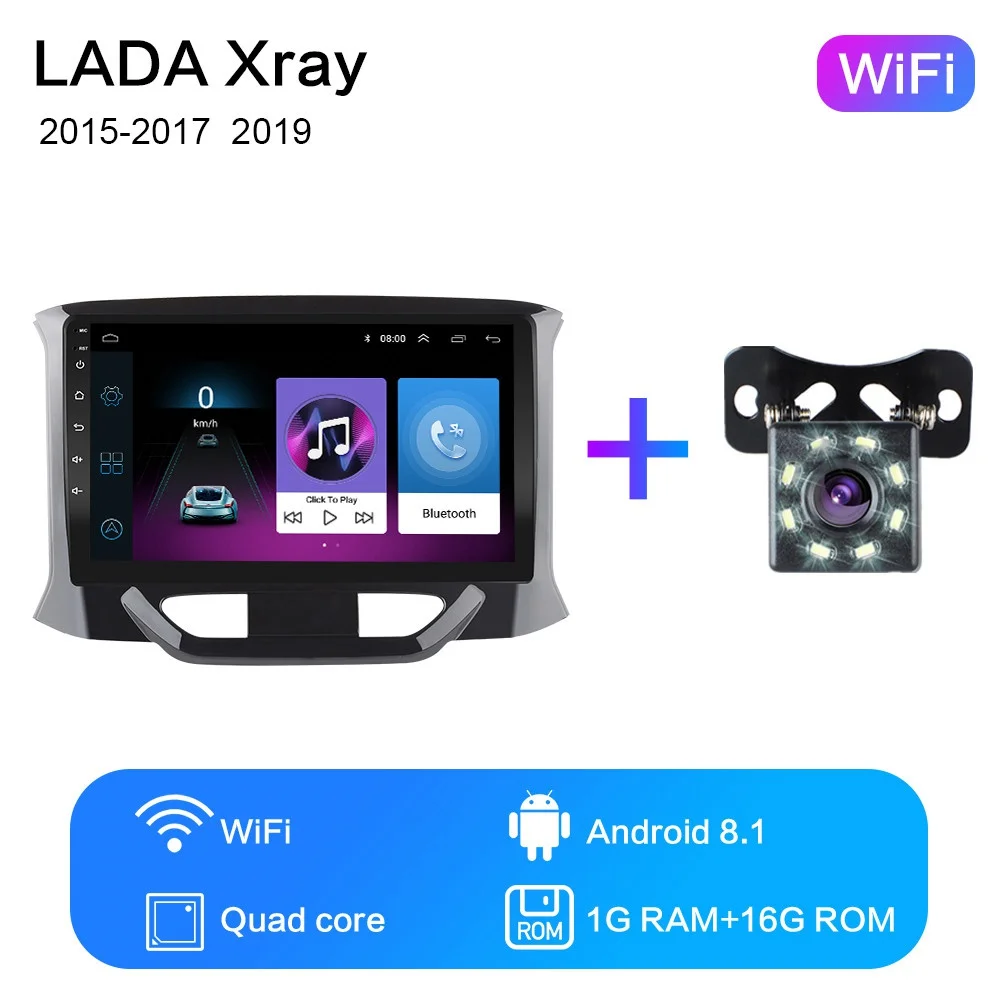 Белый 2G+ 32G " 2din Android 8,1 GO автомобильный DVD плеер для LADA X-Ray автомобиль радио gps навигации WI-FI DPS плеер - Цвет: Белый