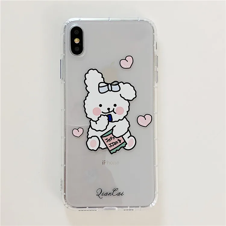 16 Niceking для iPhone 6, 6s, 7, 8 Plus, X, XR, XS Max, чехол с милым мультяшным медведем, Кроликом, мягкий ТПУ чехол для телефона, для iPhone 11 Pro, Max, чехол - Цвет: 16