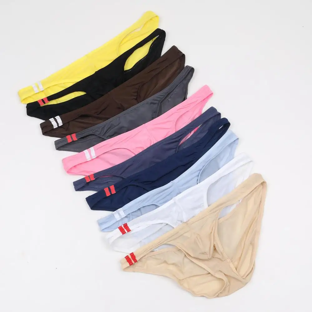 Сексуальное нижнее белье из вискозы Полупрозрачные Мужские трусы E043 10 цветов M L XL