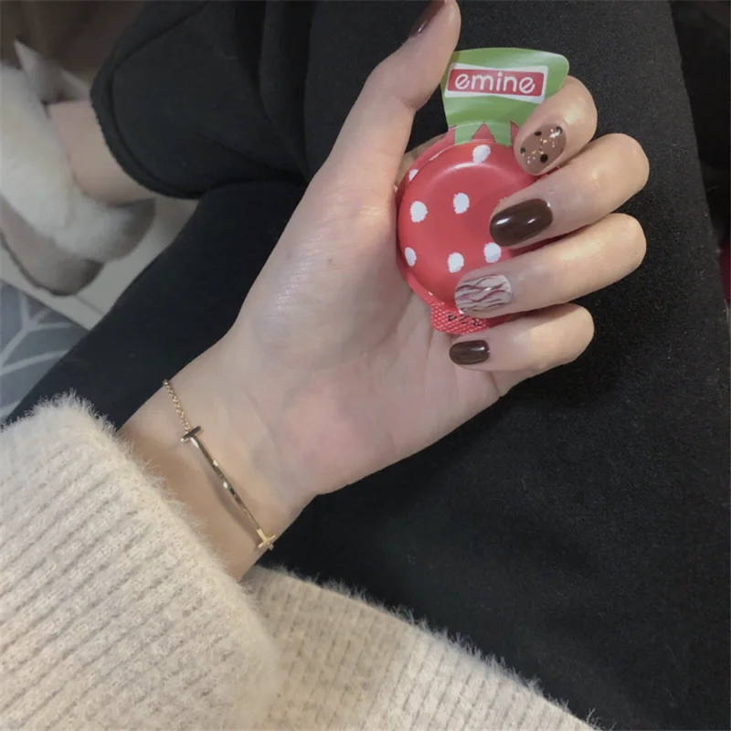 YUN RUO модный розовый Золотой Классический смайлик браслет женщина подарок на день