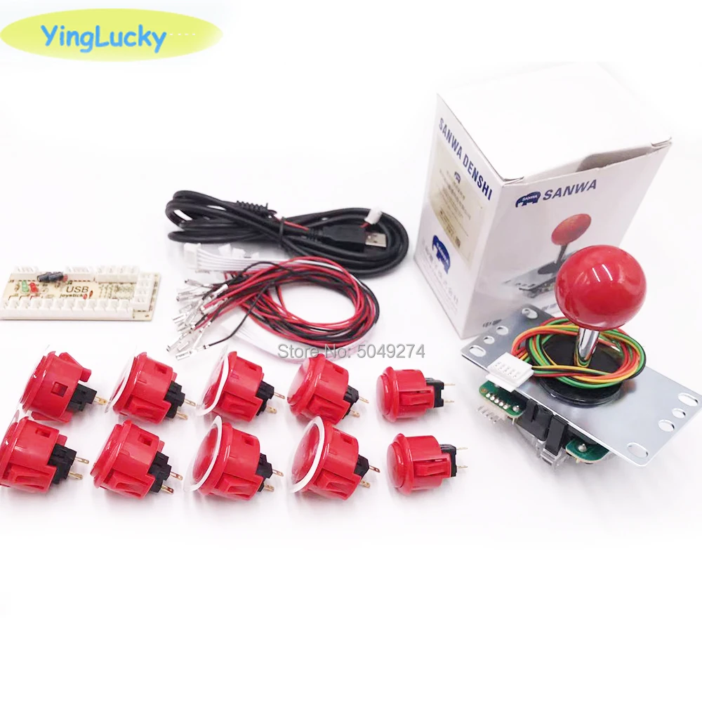 Yinglucky оригинальная Sanwa Япония JLF-TP-8YT OBSF-30 кнопочный USB к ПК нулевой датчик с переходником для JAMMA MAME Комплект Аркады своими руками