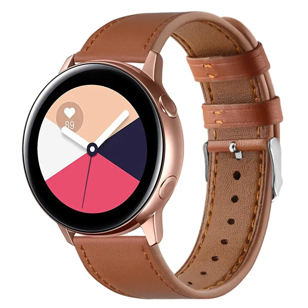 Floral Printed Leather Strap for Samsung Galaxy Watch Active Smart 42mm S2 Replacement Adjustable Bracelet 20mm | Наручные часы