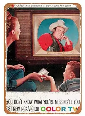 

Rustic RCA Victor Color Teion Bonanza Vintage Look Metal Sign
