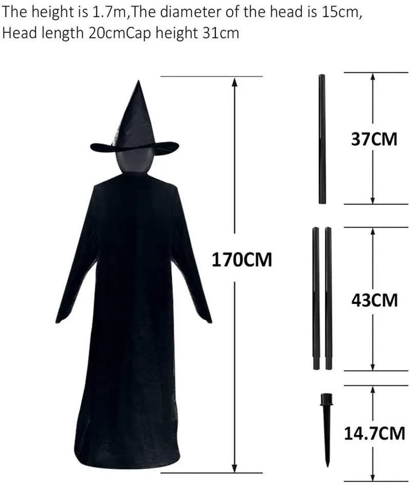 Decoraciones de Halloween para exteriores, luz que se ilumina con las manos, Screaming Witches, Sensor activado por sonido para el hogar, patio exterior, Fiesta en el jard&iacute;n-5