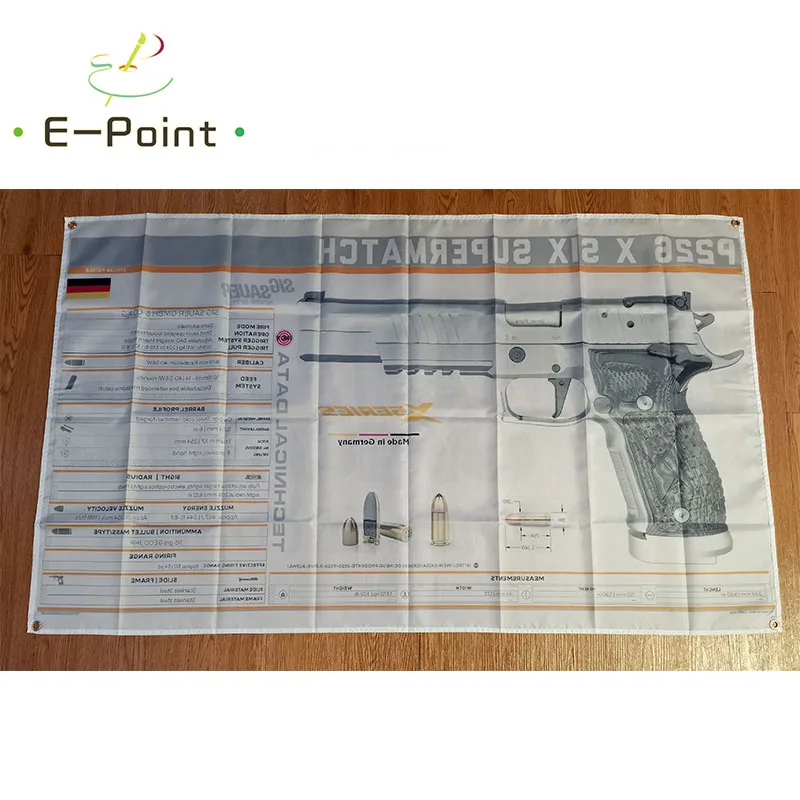 Пистолетный флаг серии Sig Sauer P226 X размер 3 фута * 5 футов (90*150 см) рождественские