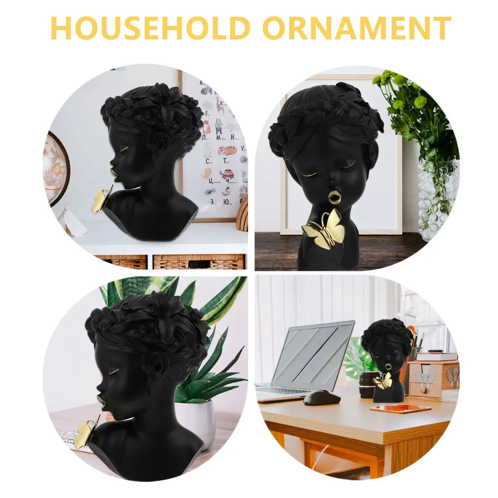 

1 Pc Lovely Statue Adornment Household Ornament Resin Crafts Sculpture Adornment