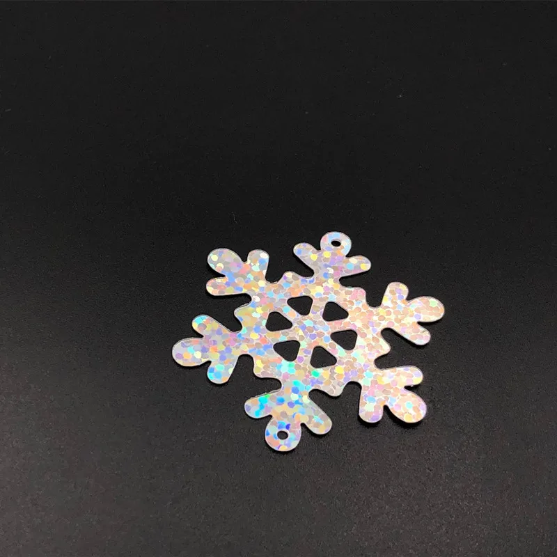 

50pcs 65mm and 40mm laser silver and white snow sequins sewing scrapbook handmade DIY crafts Christmas decorations