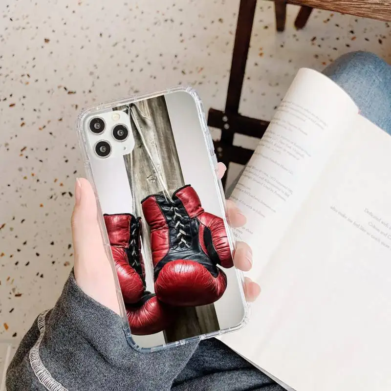 

Sports Boxing Gloves Phone Cases Transparent soft For iphone 5 5s 5c se 6 6s 7 8 11 12 plus mini x xs xr pro max