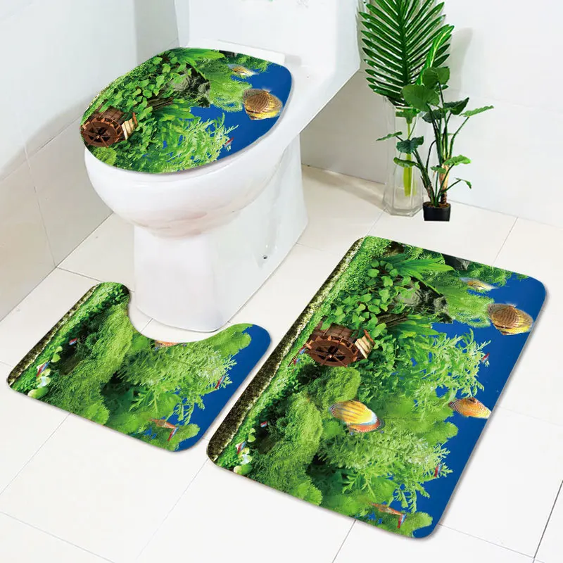 Новые плюшевые водопоглощающий ковер для Ванная комната 1 комплект из 3 предметов
