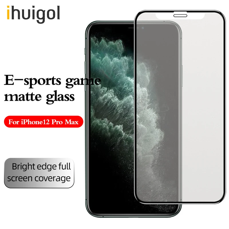 

ihuigol Matte Frosted Full Glue Tempered Glass For For iPhone 12 Pro Max mini Anti-Fingerprint Screen Protector Film Protective