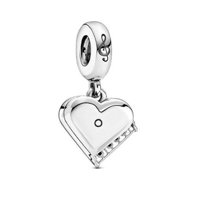 

Sterling Silver Beads Fox Horse Heart Piano Squirrel Stethoscope Charm Fit Original pan Bracelet For Women DIY Jewelry