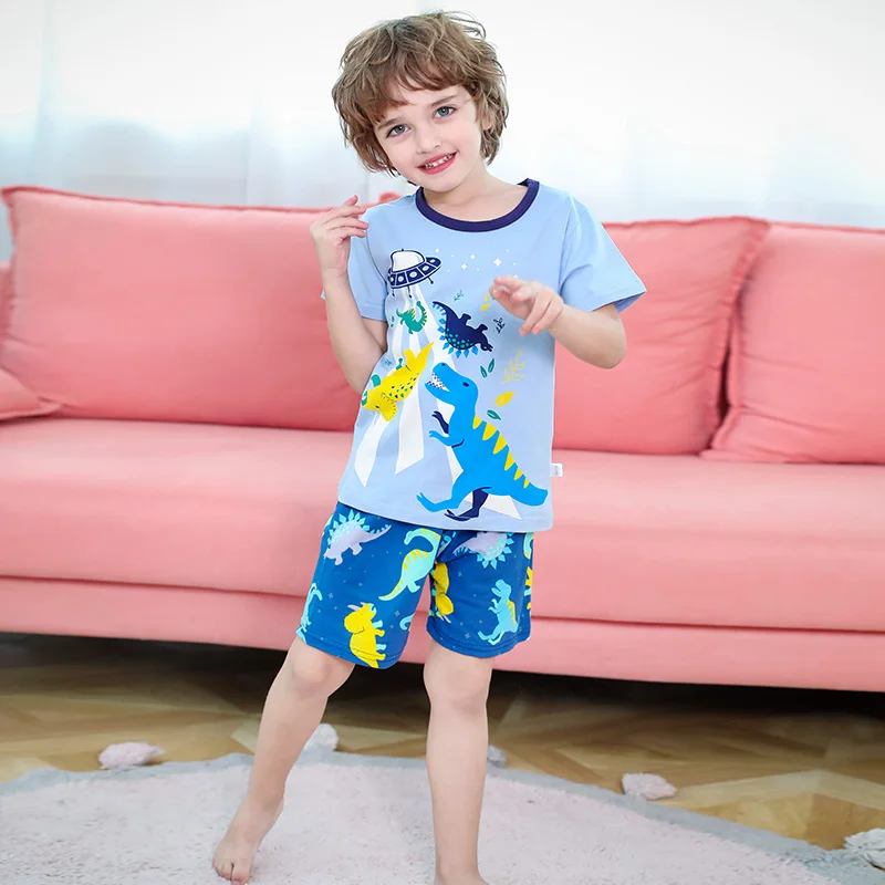 SAILEROAD/Детская Пижама с динозавром для мальчиков Хлопковая пижама из мультфильма