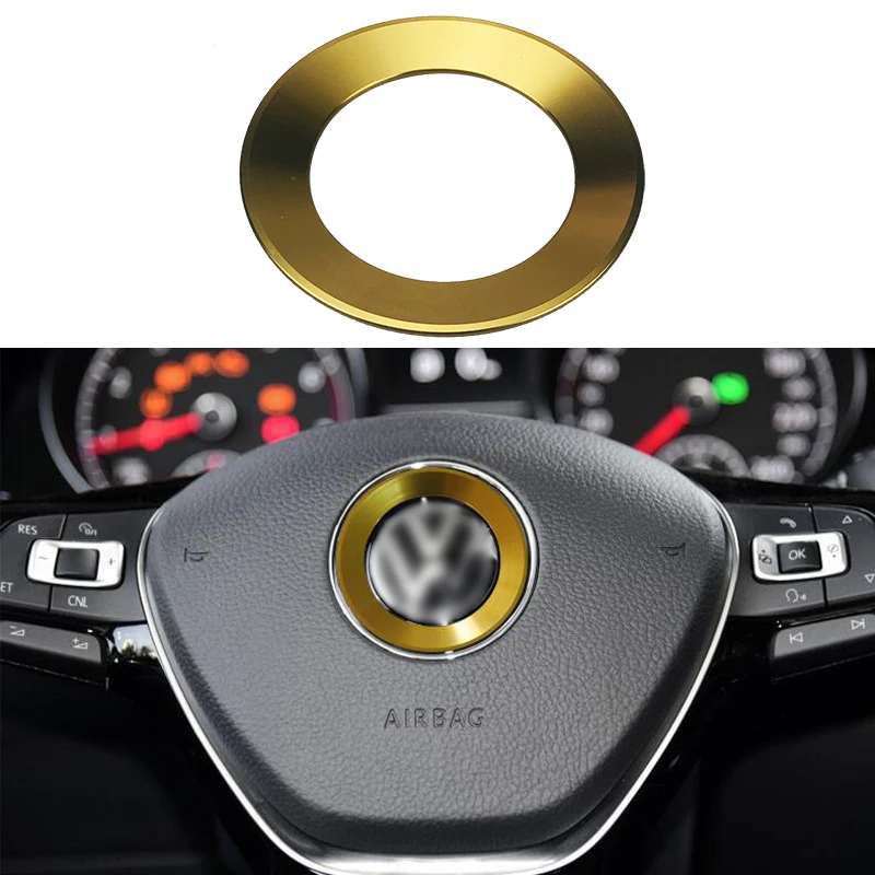 Автомобильная наклейка на руль с логотипом для Volkswagen VW Golf 4 5 Polo Jetta Mk6 Tiguan Passat Touran