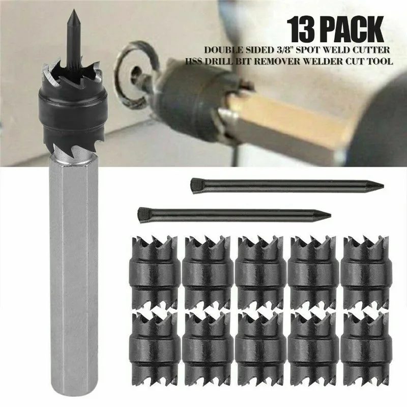 

13Pcs Spot welding drill HSS welding point drill Serrated hex shank solder joint set Decoration anchor drill Carpentry Tools