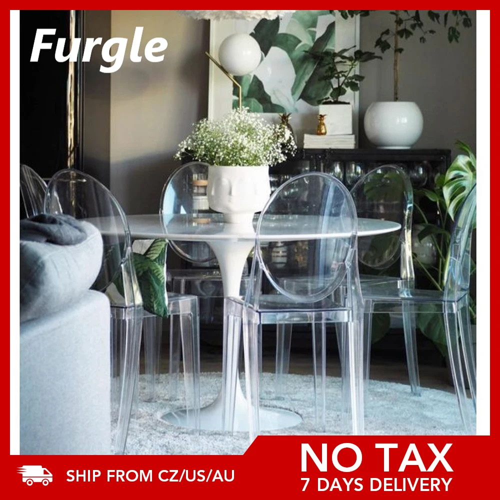 Furgle 2/4 шт. современный призрак стул для столовой прозрачный дьявол Северной
