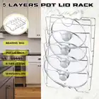 Металлическая подставка для сушки кастрюль, 5 уровней защиты от падения, настенный держатель для ложек, кухонные инструменты, Органайзер