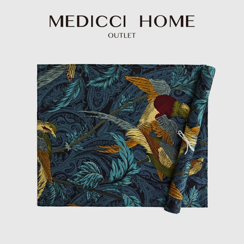 

Medicci Home Nightingale Napkin European American Style Placemat Cotton Linen Thermal Pad Western Plate Mat For Dining Table