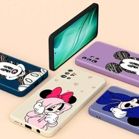 mickey mouse couples liquid silicone for samsung a91 a81 a72 a71 a52 a51 a50 a32 a31 a20 a30 a21s a20s a02 a01 phone case