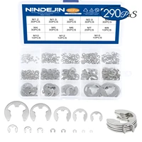 290pcsset e clip circlip washer assortment kit 304 stainless steel 1 2 15 mm external retaining ring clip for pulleys shaft