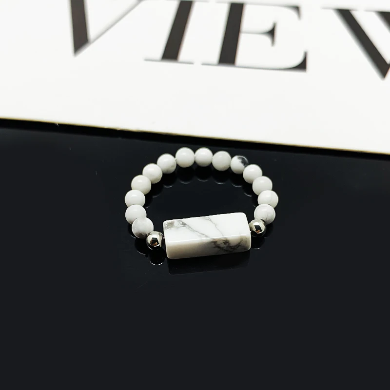 

Natural Stone Ring for Women Fashion Jewelry Tigereye Opal Amethyst Stainless Steel Ring Gold Silver for Couple Rings Adjustable