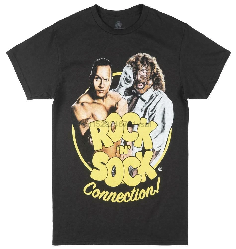 Мужская черная футболка THE ROCK N Socks с лицензией|Мужские футболки| |