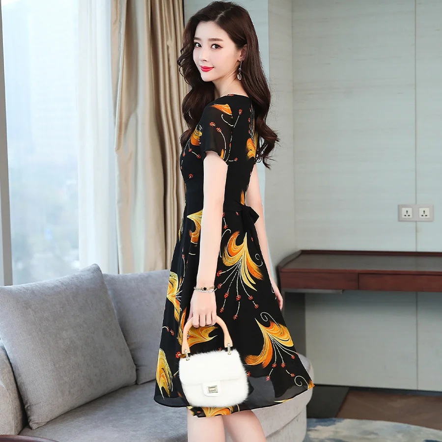 Летнее платье из шифона с цветочным мотивом в винтажном стиле пикантные Бохо