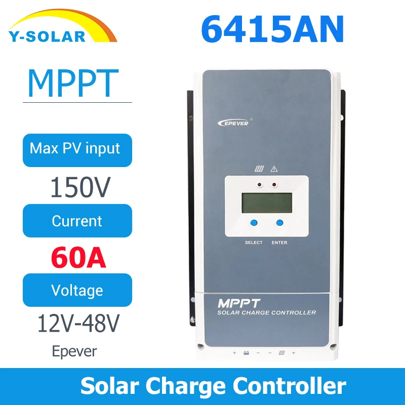 EPever Tracer6415AN 60A Контроллер заряда солнечной батареи MPPT 12 В 24 в 36 48 авто для макс. 150