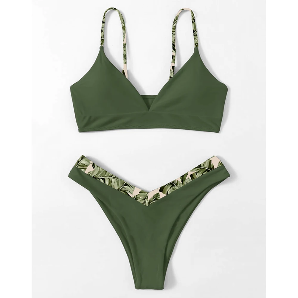 Сексуальное микро-бикини 2020 Женские однотонные и леопардовые пуш-ап мягкие