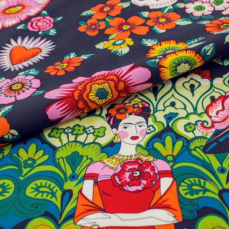 

The Skeleton Woman Print Cotton Fabric For Dress Tissus Coton ImprimÉ Sewing Telas Algodon Estampadas Ткань Au MÈTre Tissu Tela