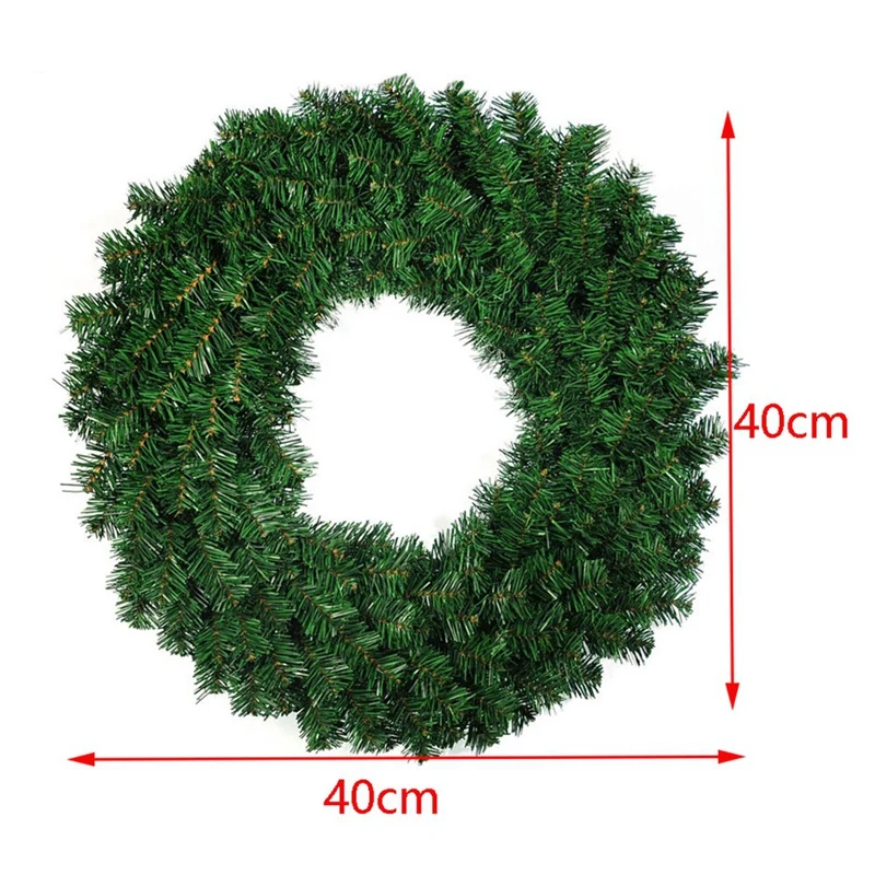 1 Pcs Green Artificial Pine Wreath Garland for Front Door Window Fireplace Christmas Decoration images - 6