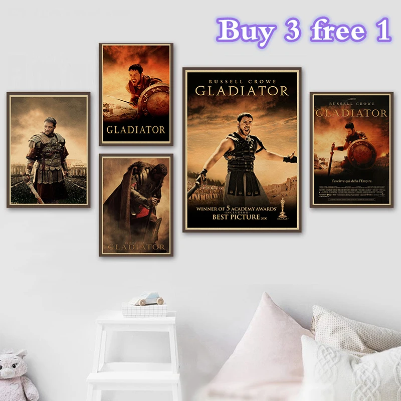 Гладиатор крафт бумага плакат четкое изображение наклейки на стену украшение