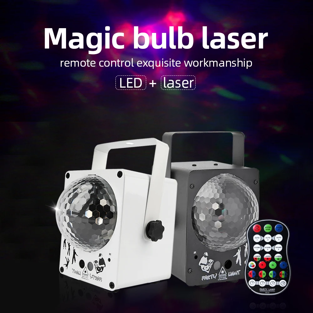 

LED Disco Laser Light RGB Projector DJ Magic Ball 60 Patterns Party Lights Laser Holiday Christmas Stage Lighting Effect