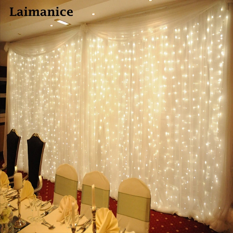 3x1/3x2/3x3/6x3m icicle led curtain 220V fairy string light Christmas for Wedding home garden party decor | Лампы и освещение