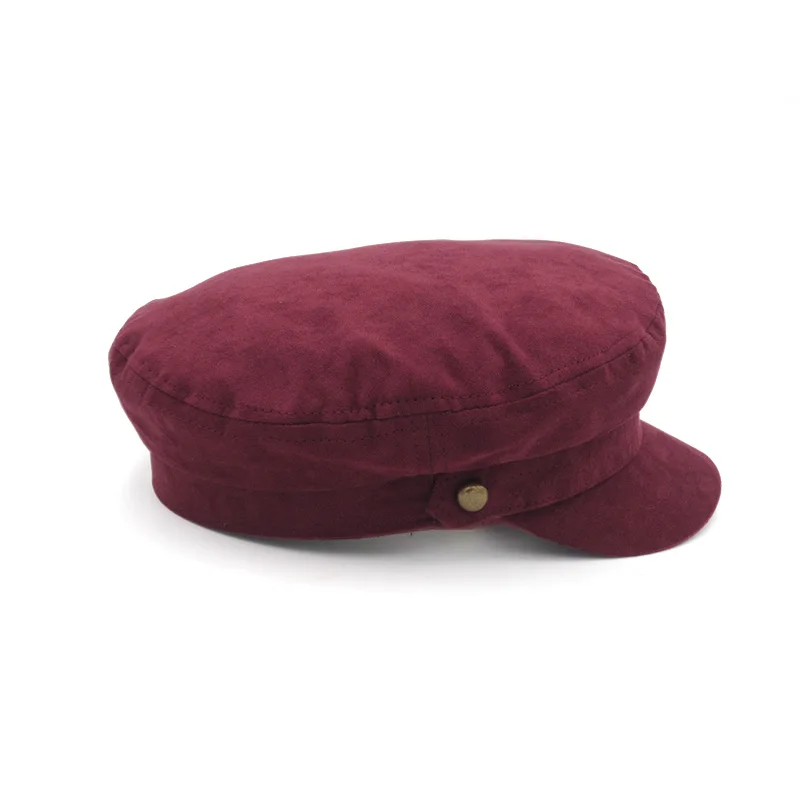 Зимние береты шапка для женщин фиолетовый берет из искусственной замши шапки